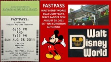 2011 Walt Disney World Buzz SPACE RANGER SPIN FASTPASS Ticket 8/28/2011 COA FP31 picture