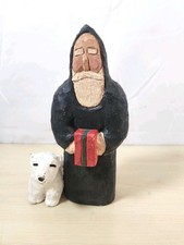 Vintage Lancy Smith Handcarved Wood Santa Figure Old World Polar Bear Present_AC picture