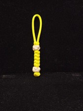 High Vis Dog Bone EDC Folding/Fixed Knife Zipper Pull Paracord Lanyard  picture