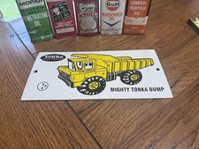 NICE MIGHTY TONKA DUMP TRUCK PORCELAIN SIGN picture