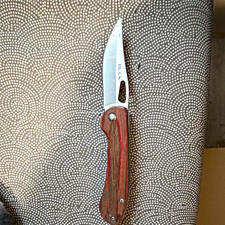 Buck 244 Vantage Pocketknife Wood Handle Stainless Plain Clip Point Liner Lock picture