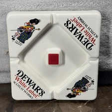 Dewar's White Label Ashtray White Vintage Ceramic Scotch Highlander picture