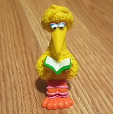 Sesame Street Big Bird Figurine Plastic Painted Yellow Orange Holding Book picture