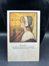 Postcard 1902 Priscilla Longfellow Poem Unposted Divided Art Woman Vintage picture