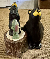 Big Sky Carvers Kritter Hollows Bear Figurine Tree Stump Holder Resin Painted picture