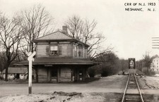 Central RR of NJ Railroad Depot Station 1953 Neshanic NJ New Jersey RPPC COPY picture