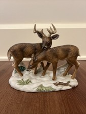 Vintage Homco Home Interior Season of Tranquility 1996 Buck & Doe in The Snow  picture