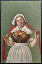 1900s Enaret M & Co Folk Costume Woman Postcard Early European Art Portrait picture