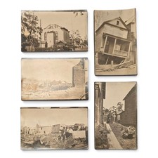 Lot of 5 Antique 1900s Tornado Aftermath RPPC Real Photo Postcards Storm Damage picture