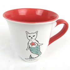 Purrmaid Cute Cat Mermaid Coffee Tee Mug Spectrum Designz 2018 White Red picture
