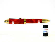 NEW JINHAO X169 VOLCANO RED FOUNTAIN PEN WITH FINE #8 NIB & WEARGEUL  INK SAMPLE picture