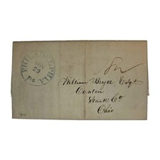 1841 Philadelphia Letter Teen Estate Fraud Canton Mayor William Bryce Haly Ohio picture