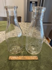 2 Antique Milk Bottles Keystone & Dryer Dairy Bristol, Pa. Bucks County Pa. picture
