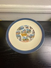 Vintage Montana State Souvenir Collector Plate Blue Trim picture