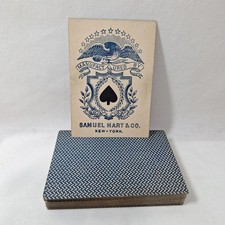 Antique Samuel Hart Faro Playing Cards c1880s Complete 52 Deck Calico One Way picture