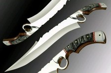 AK CUTLERY CUSTOM HANDMADE STEEL D2 BOWIE KNIFE HANDLE BY STEEL BOOSTER & SHEET picture