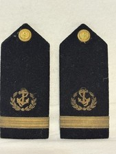 WWII USMS US Maritime Service Lieutenant Shoulder Boards Vanguard Matched Pair picture