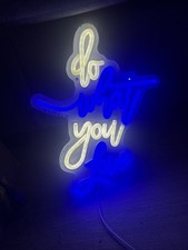 Do What You Love Neon Sign Blue White Led Neon Sign Words Neon Lights USB Powere picture