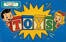 Toy Pattern Painting Tin Sign Vintage Kids Room Retro Metal Wall Art picture