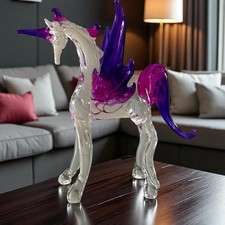 NEW Unicorn Figurine Sculpture of Hand Blown Glass picture