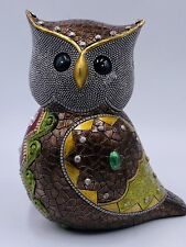 Turtle King Corp Studded Perched Owl Art Statue Figurine picture