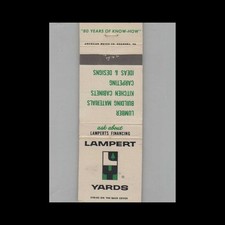 Matchbook Cover Lampert Yards Lumber / Building Materials picture