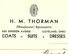 1939 H.M. THORMAN COATS SUITS DRESSES CLEVELAND OHIO BILLHEAD INVOICE Z589 picture