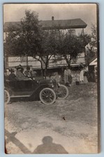 c1910's People Riding Car House Scene Davidsville PA RPPC Photo Antique Postcard picture