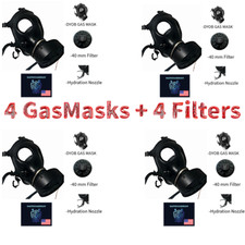 SafeGuardian 4 GAS MASK Israeli and 4 Premium 40mm FILTER Face Respirator NEW picture