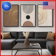 Cuspin Framed Boho Neutral Abstract Wall Art 3 Piece 24x36 for Living Room picture
