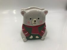 Ceramic 5.5in Winter Polar Bear with Sweater Napkin Holder CC01B34015 picture