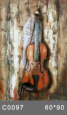 Handcrafted 3D Metal Painting Violin - Abstract Modern Wall Art, Metal Artwork picture