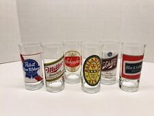 Vintage Set Of 6 Luminarc Beer Company Labels Retro 1960’s Barware Glasses EUC picture