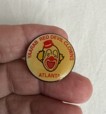 Vintage Yaarab Shrine Red Devil Clowns Atlanta GA Shriners Lapel Pin Fez Pin picture