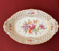 Antique Dresden Helena Wolfsohn Reticulated Porcelain Basket  picture