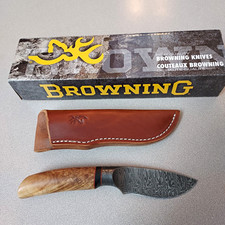 Browning Storm Front 218 Damascus Big Belly Skinner Knife Made USA Mint In Box picture