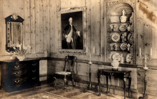 Antique RPPC Colonial Room Interior Historic House Museum China Cabinet AZO M1 picture