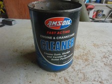 Vintage Empty Metal Quart Oil can Amsoil Engine Cleaner No Top Lot 26-50 picture