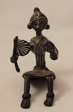 Vintage Dhokra Brass Seated Figurine picture