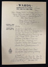 Vintage Wards Black Bass NYC Restaurant Dinner Menu Recipe Sheet 1960s picture