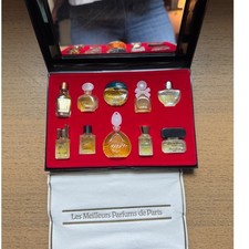 Vintage Les Meilleurs Parfums de Paris 10pc Miniature Perfume Set in Case picture