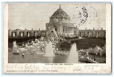 1904 Festival Hall Cascades Fountain Boating Building St Louis Missouri Postcard picture