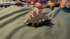Invicta Plastics White Stegosaurus Vintage Dinosaur Toy Natural History Museum picture