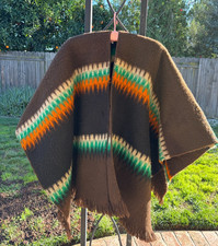 Vtg Ruanas Poncho Shawl Heavy 100% Wool Tequendama Made in Colombia by DITEX picture