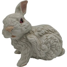 Vintage Textured White Scratching Easter Bunny Porcelain  picture