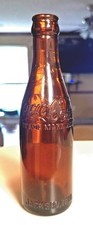 RARE ORIGINAL AMBER STRAIGHT SIDE COCA COLA BOTTLE 