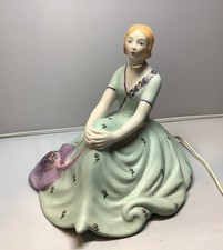 Vintage FULPER Pottery 1940s Lamp Lady Fig Original Hardware Works Blonde picture