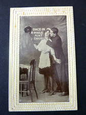 Once in a While Ain't Enough  Antique Ebmossed Real Photo Postcard picture