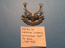1938/1954 Cap Badge, PICTOU or CANADIAN SEAFORTH HIGHLANDERS REG picture
