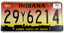 Vintage Indiana 1997 Auto License Plate 29 Y 6214 Hamilton County Pub Wall Decor picture